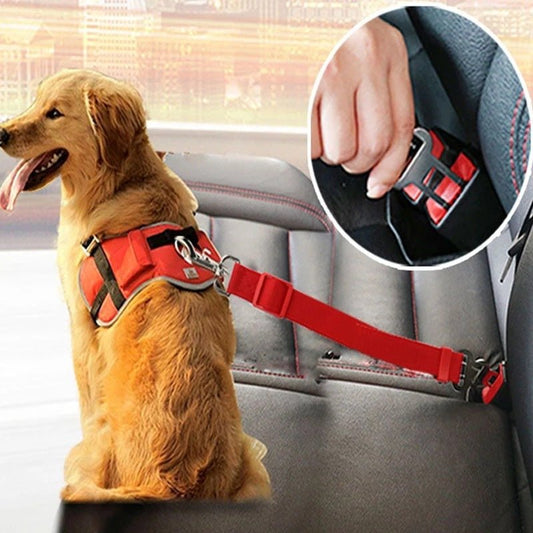 Dog & Cat Adjustable Car Seat Belt Harness - WellFurr
