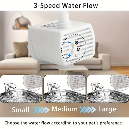 Cat Water Fountain, Stainless Steel Pet Water Fountain For Cats Inside, 3 Filters&Ultra - Quiet Pump, 73oz Automatic Dog Dispenser Water Bowl, Multiple Pets Water Fountain - WellFurr