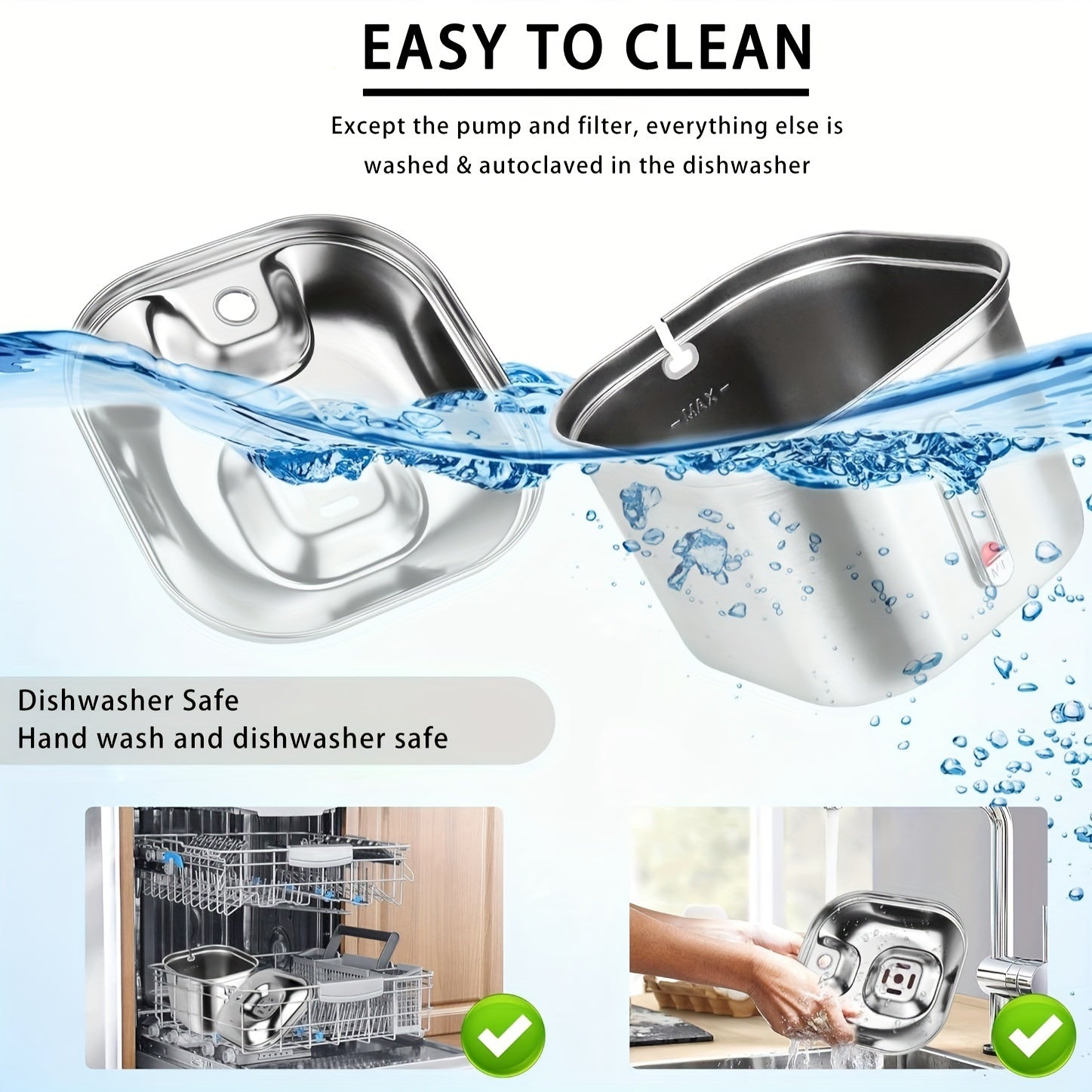 Cat Water Fountain, Stainless Steel Pet Water Fountain For Cats Inside, 3 Filters&Ultra - Quiet Pump, 73oz Automatic Dog Dispenser Water Bowl, Multiple Pets Water Fountain - WellFurr