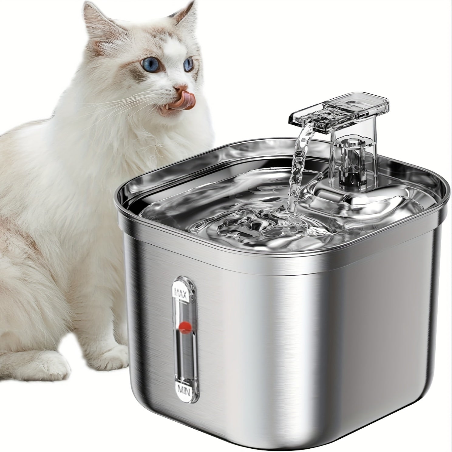 Cat Water Fountain, Stainless Steel Pet Water Fountain For Cats Inside, 3 Filters&Ultra - Quiet Pump, 73oz Automatic Dog Dispenser Water Bowl, Multiple Pets Water Fountain - WellFurr