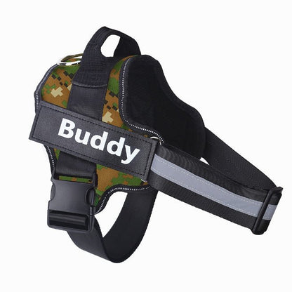 Personalize NO PULL Reflective Breathable Adjustable Dog Harness - WellFurr