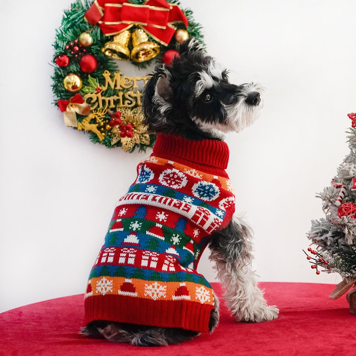Pet Dog Christmas Turtleneck Sweater - WellFurr