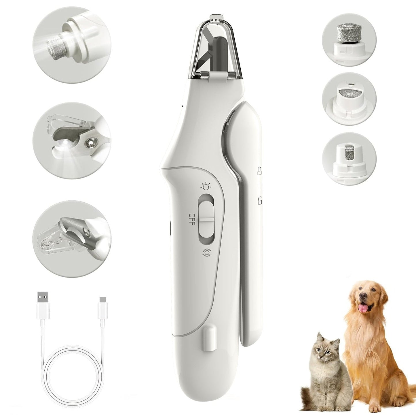 Pet Electric Nail Grinder Smart Multi - functional Two - in - one - WellFurr