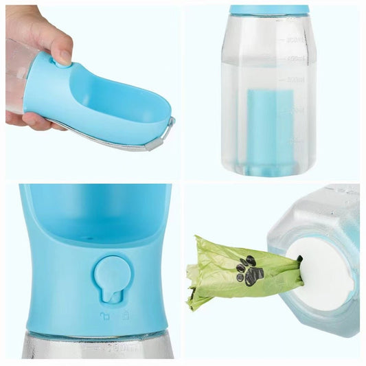 The new three - in - one pet dog accompanying cup portable drinking water dog food garbage bag one multifunctional water cup kettle - WellFurr
