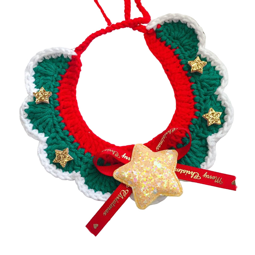 Wool Pet Collar Hand Woven Collar Christmas Pet Accessories - WellFurr